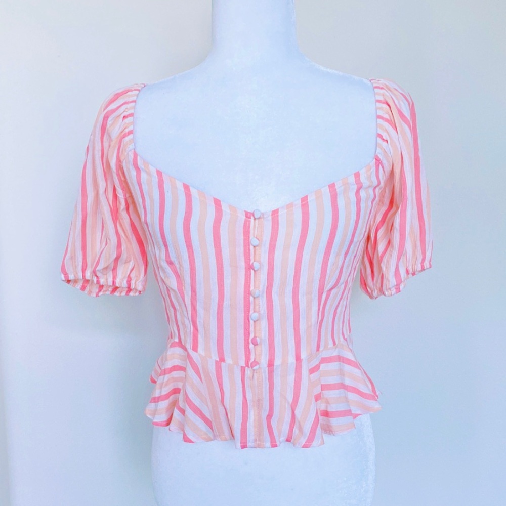 NWT Forever 21 Square Neck Peplum Top